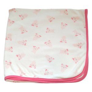 Carter's Just One You Pink Mouse Terry Swaddle Receiving Blanket 28" X 27"